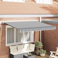 Tenda 250x200 cm, tkanina, antracit i bijela, antracitni okvir, ručna