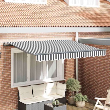 Tenda 250x200 cm, tkanina, antracit i bijela, antracitni okvir, ručna