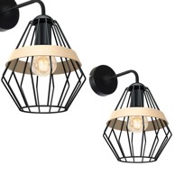 Zidna lampa Cliff, 1xE27, crna