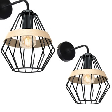 Zidna lampa Cliff, 1xE27, crna