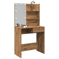 Toaletni stol s LED-om Artisan hrast 74,5x40x141 cm