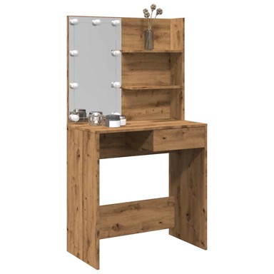 Toaletni stol s LED-om Artisan hrast 74,5x40x141 cm