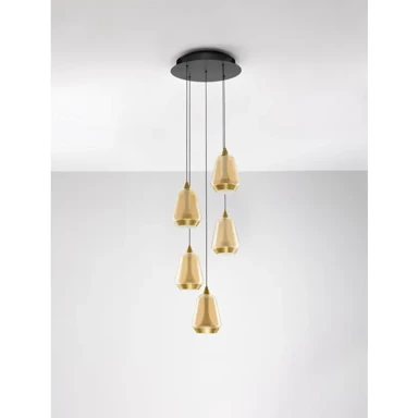 NOVA LUCE Visilica Alish LED 40 W, 2165 lm, 3000 K, IP20 NL9416970, zlatna