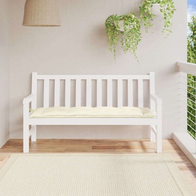 Jastuk za vrtnu klupu od tkanine Oxford, 150 x 50 x 7 cm, krem bijela