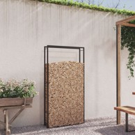 Stalak za drva za ogrjev mat crni 110x28x214 cm čelični