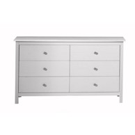 Bijela niska komoda od masivnog bora, 130x80 cm