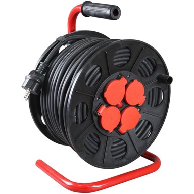 POLSKA Kolutni produžni kabel RR PS-BT G, IP44, 3 x 2.5 mm², 25 m, 4 utičnice
