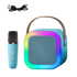 Bežični karaoke zvučnik K12, s mikrofonom, RGB, Bluetooth, plavi