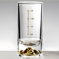 Kristalna čaša s mjericom 100 ml, zlatna