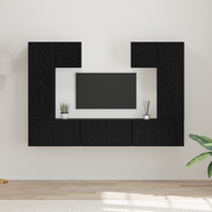 Set TV komoda s policom s pohranom s vratima, staro drvo