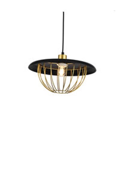Viseća svjetiljka Tulip, E27, IP20, crno/zlatna