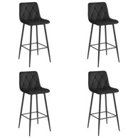 NADO Stolica, baršun, crne noge, crna, 4 komada