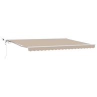 Skrovita tenda s LED lampicama 450 x 350 cm tkanina i metal, bež