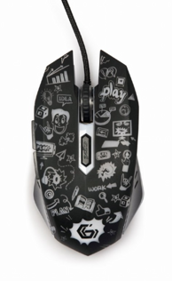GEMBIRD Miš MUS-6B-GRAFIX-01, žični, 1200-3600 DPI, 6 tipki, gaming, crni
