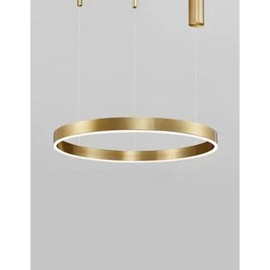 NOVA LUCE Visilica Motif NL9190640, LED 40 W, 3000 K, 2943 lm, dimabilna, IP20, mesing zlatna