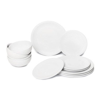 BONAMI ESSENTIALS 12-dijelni set bijelog porculanskog posuđa Purita