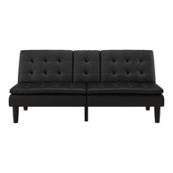 STØRAA Crna sklopiva sofa od imitacije kože 191 cm Maine