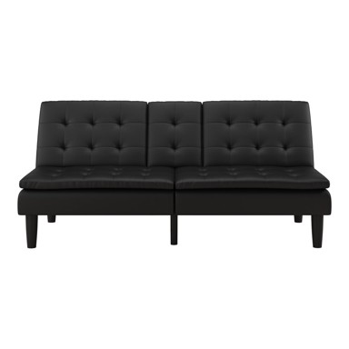 STØRAA Crna sklopiva sofa od imitacije kože 191 cm Maine
