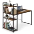 ModernHome uredski stol s policom i 3 police 120 x 60 cm, crno-smeđi