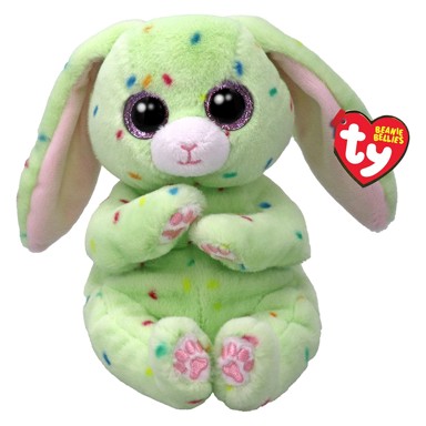 TY Pliš Bellies Fern, zeleni zec, 15 cm