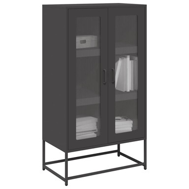 Visoka komoda crna 68x39x123 cm čelik