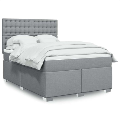 Box Spring krevet s madracem, svjetlosivi, 140x200 cm