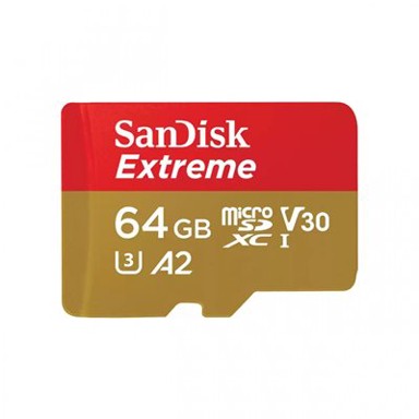 SANDISK Memorijska kartica micro SDXC Extreme SDSQXAH-064G-GN6MA, 64GB, class 10, V30 UHS-I, 170MB/s, SD Adapter