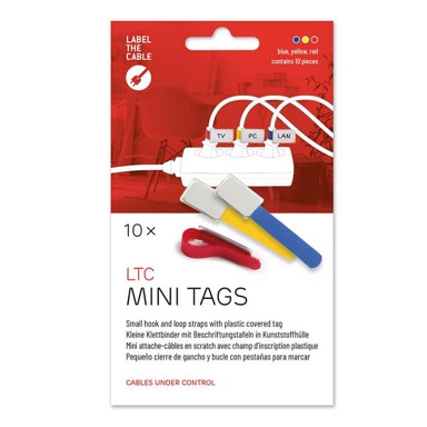 LABEL THE CABLE Mini čičak vezice, set od 10 komada, LTC 2530, raznobojne
