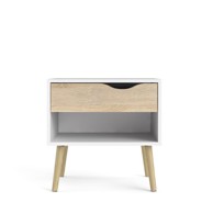 TVILUM Bijeli/u prirodnoj boji noćni ormarić Oslo