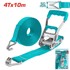 TOTAL Traka za pričvršćivanje s račnom One-Stop Tools 4 tx10 m 50 mm, crvena