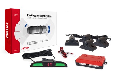 AMIO Parking senzori, 4 kom, crni, 19 mm, za kAMIOne, COB LED zaslon, buzzer