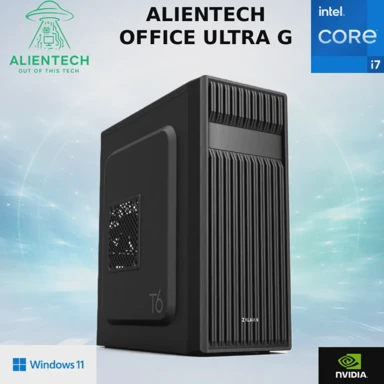ALIENTECH Stolno računalo Office Ultra G / Intel Core i7-14700F, 16 GB RAM, NVIDIA GeForce GT 710, 500 GB SSD, Windows 11 Pro, crna