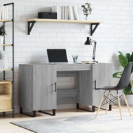 Radni stol 140x50x75 cm od konstruiranog drva, sivi sonoma hrast