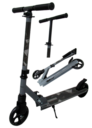 Dječji veliki romobil H10, sklopivi, kotači 145 mm, crni