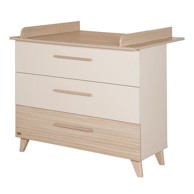 ROBA Krem/u prirodnoj boji dječja komoda u dekoru hrasta s promjenjivim stolom 110x98x75 cm Sidney