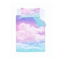 CATHERINE LANSFIELD Dječja posteljina za krevet za jednu osobu 135x200 cm Ombre Rainbow Clouds plava/ružičasta