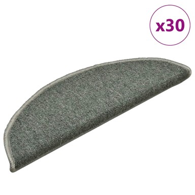 Prostirke za stepenice 30 kom tamno zelene 56x17x3 cm