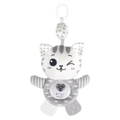 FREE 2 PLAY Interaktivna igračka Plišana maca s grizalom, melodijama i svjetlom