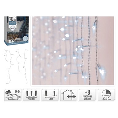 Božićne LED lampice Icicle 180 LED, bijele, vanjske
