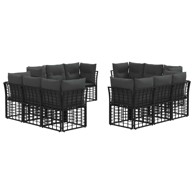 Set vanjskih sofa bez stola, poliester, crna