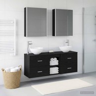 Set kupaonskih ormarića, 5 kom, 53 x 15,5 x 70 cm, crni hrast