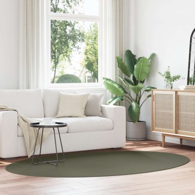 Tepih HUARTE, zeleni, 160x230 cm, ovalni