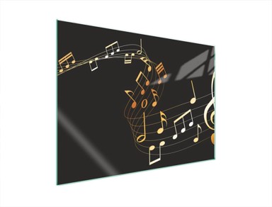 TMK Staklena zaštita za štednjak, 70x52 cm, music