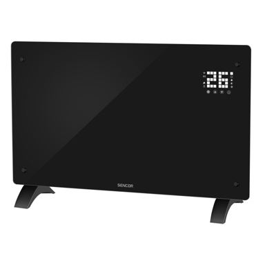 SENCOR pametna staklena konvektorska grijalica, Wi-Fi, crna  
