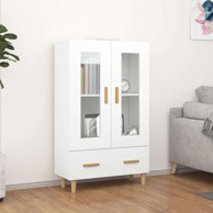 Visoka komoda bijela 70 x 31 x 115 cm od konstruiranog drva , bijela
