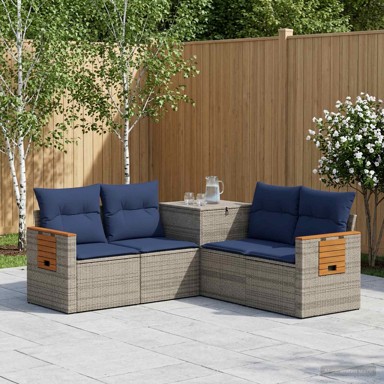 Set sofa 5 kom. 179 x 179 x 85 cm, siva i tamnoplava