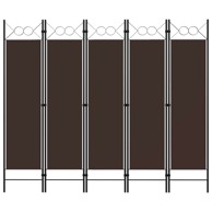 Sobna pregrada s 5 panela 200 x 80 cm smeđi