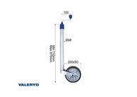 VALERYD Potporni kotač 48mm cijev/čelična felga/puna guma 200x50mm 150kg 6659025