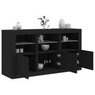 Komoda s LED svjetlima crna 123 x 37 x 67 cm