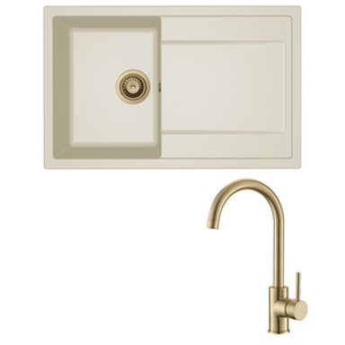 ELLECI Set sudoper Life 300 + slavina Vida, zlato/bež